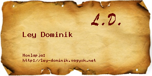 Ley Dominik névjegykártya